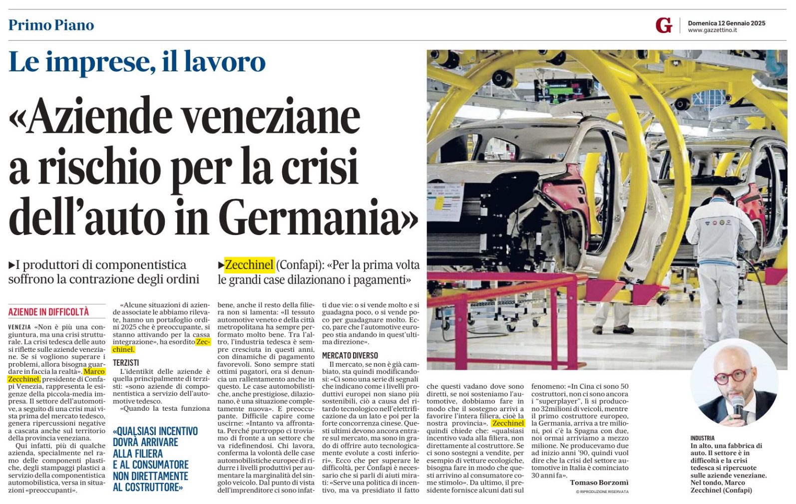 120125 Aziende Veneziane Crisi Auto
